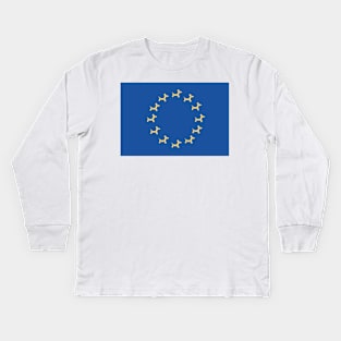 European Union Balloon Dog Flag Kids Long Sleeve T-Shirt